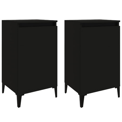 Bedside Cabinets 2 Pcs Black 40X35x70 Cm Engineered Wood Bedside Tables