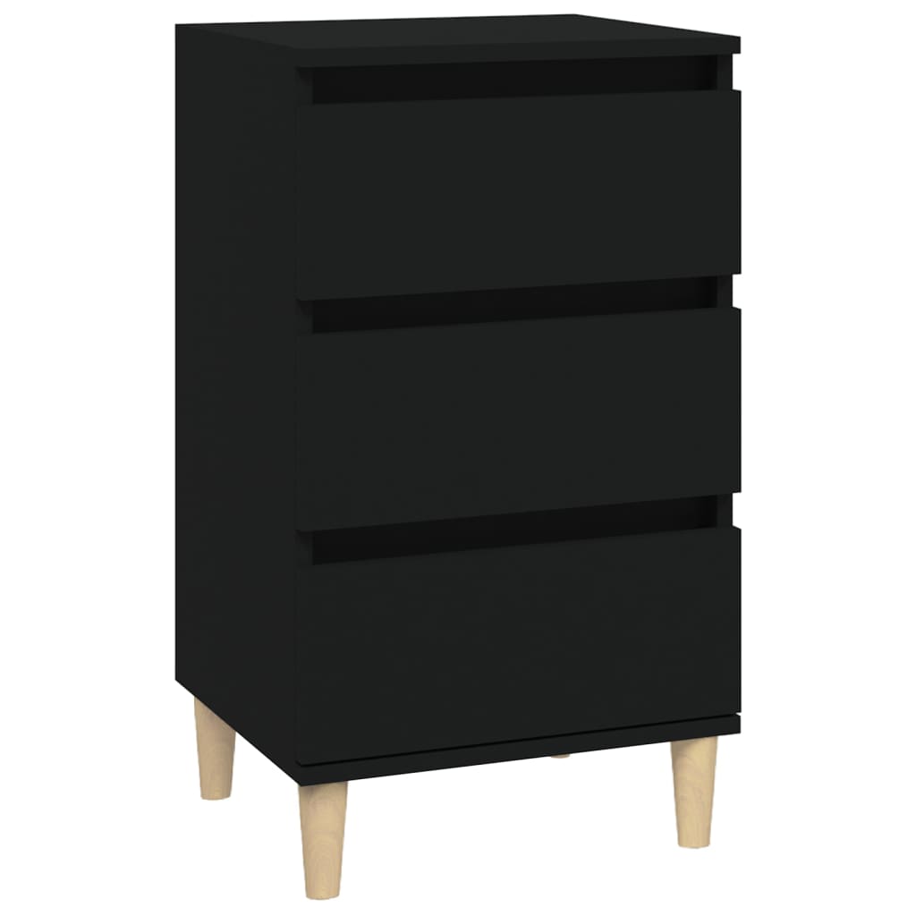 Bedside Cabinet Black 40X35x70 Cm Engineered Wood Bedside Tables