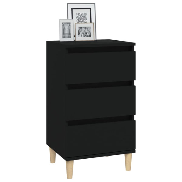 Bedside Cabinet Black 40X35x70 Cm Engineered Wood Bedside Tables
