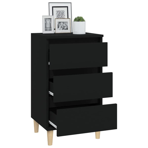 Bedside Cabinet Black 40X35x70 Cm Engineered Wood Bedside Tables