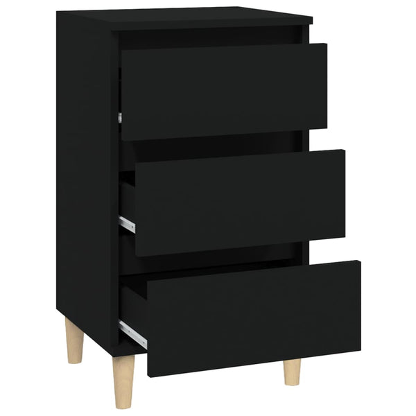 Bedside Cabinet Black 40X35x70 Cm Engineered Wood Bedside Tables