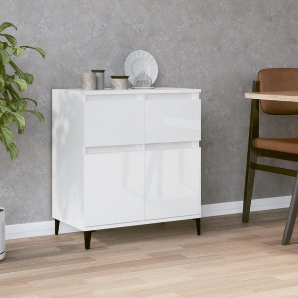Sideboard High Gloss White 60X35x70 Cm Engineered Wood Sideboards & Buffets