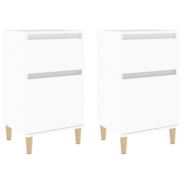 Bedside Cabinets 2 Pcs White 40X35x70 Cm Bedside Tables