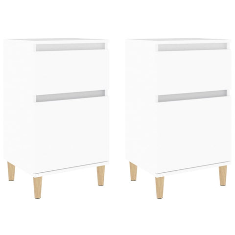 Bedside Cabinets 2 Pcs White 40X35x70 Cm Bedside Tables