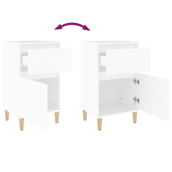 Bedside Cabinets 2 Pcs White 40X35x70 Cm Bedside Tables