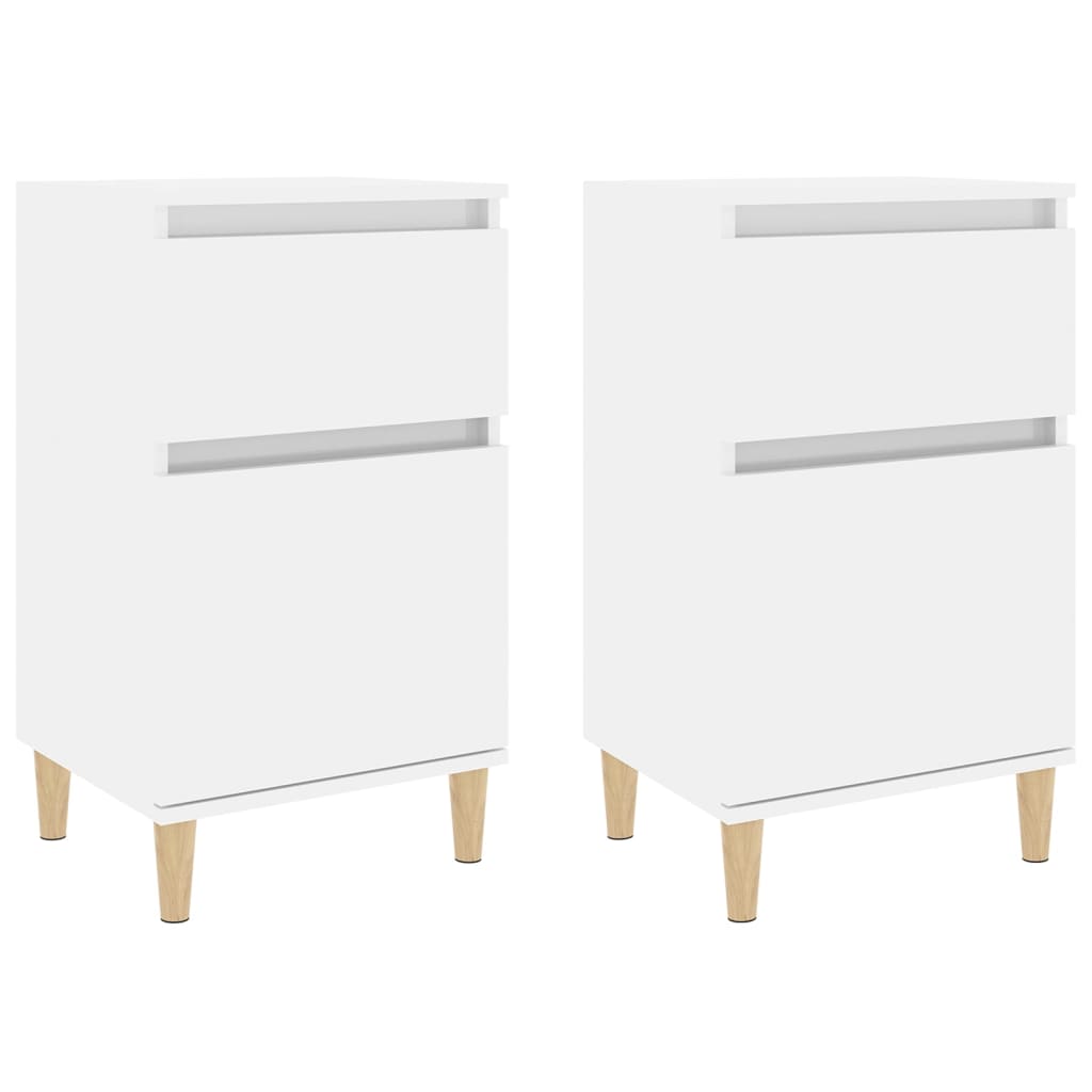 Bedside Cabinets 2 Pcs High Gloss White 40X35x70 Cm Bedside Tables