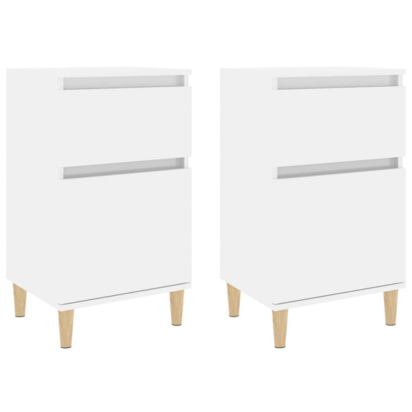 Bedside Cabinets 2 Pcs High Gloss White 40X35x70 Cm Bedside Tables
