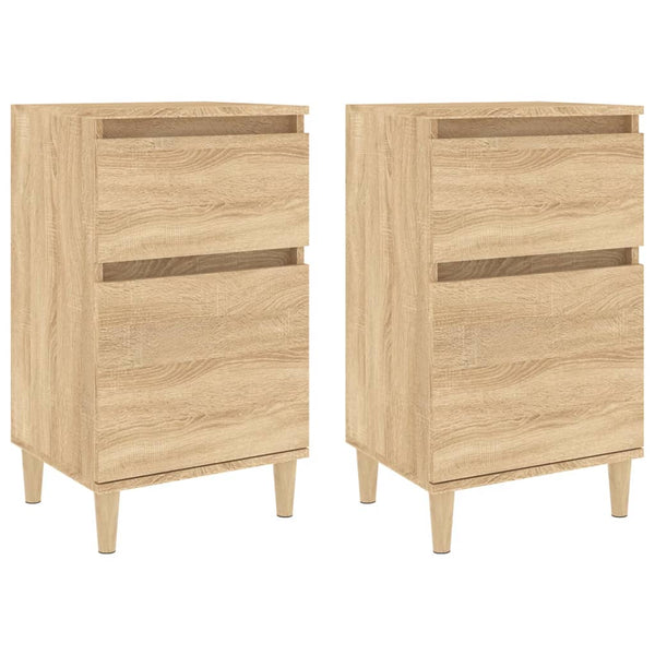 Vidaxl Bedside Cabinets 2 Pcs Sonoma Oak 40X35x70 Cm Bedside Tables