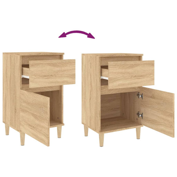 Vidaxl Bedside Cabinets 2 Pcs Sonoma Oak 40X35x70 Cm Bedside Tables