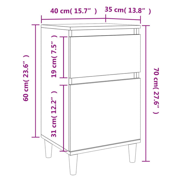 Vidaxl Bedside Cabinets 2 Pcs Sonoma Oak 40X35x70 Cm Bedside Tables