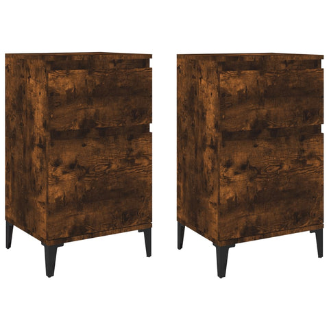 Bedside Cabinets 2 Pcs Smoked Oak 40X35x70 Cm Bedside Tables