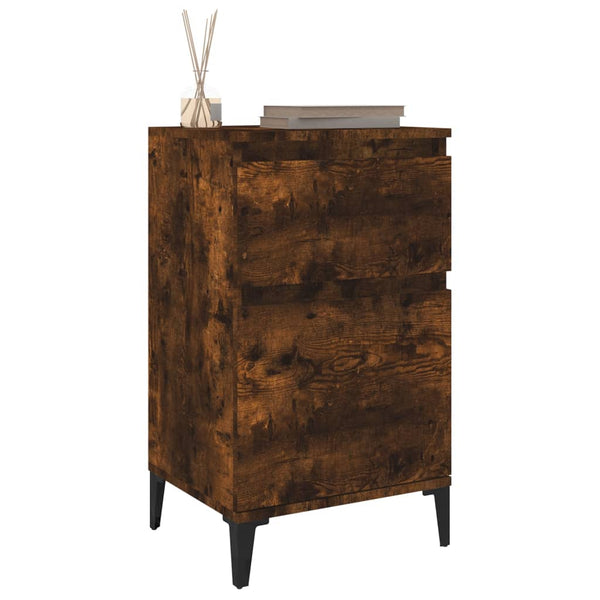 Bedside Cabinets 2 Pcs Smoked Oak 40X35x70 Cm Bedside Tables