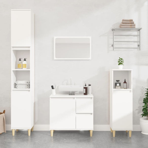 Bathroom Cabinet White 30X30x190 Cm Engineered Wood Bathroom Cabinets