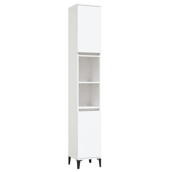 Bathroom Cabinet White 30X30x190 Cm Engineered Wood Bathroom Cabinets