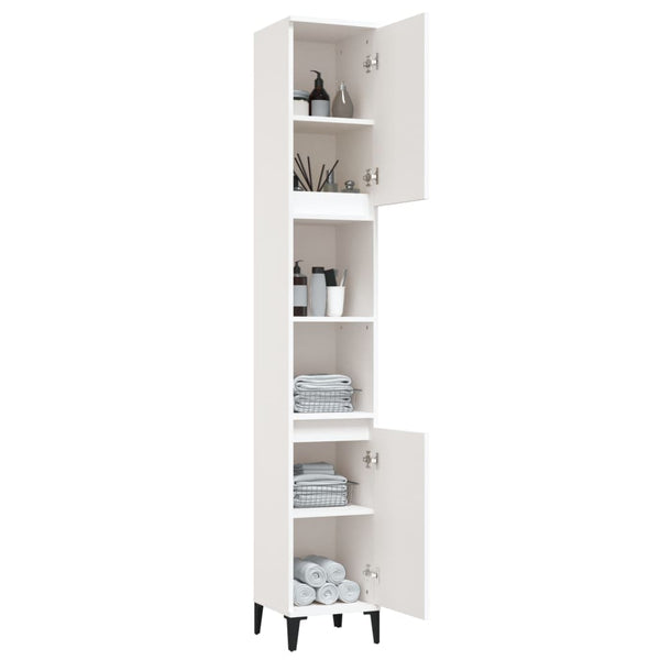 Bathroom Cabinet White 30X30x190 Cm Engineered Wood Bathroom Cabinets