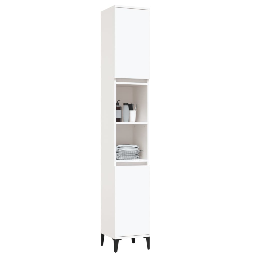 Bathroom Cabinet White 30X30x190 Cm Engineered Wood Bathroom Cabinets