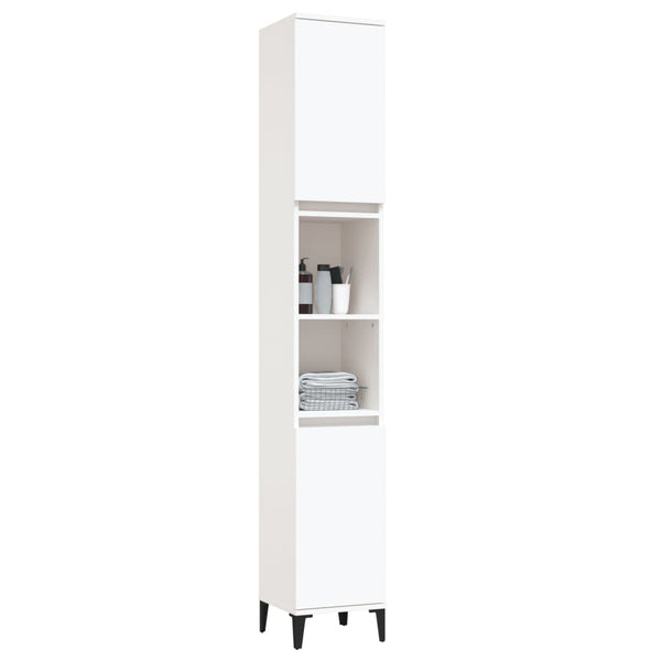 Bathroom Cabinet White 30X30x190 Cm Engineered Wood Bathroom Cabinets