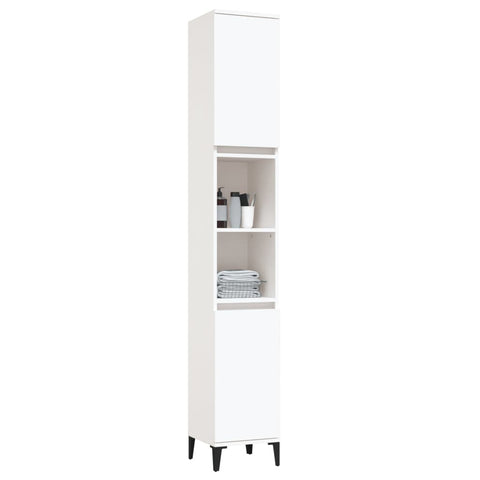 Bathroom Cabinet White 30X30x190 Cm Engineered Wood Bathroom Cabinets