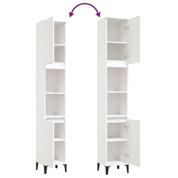 Bathroom Cabinet White 30X30x190 Cm Engineered Wood Bathroom Cabinets