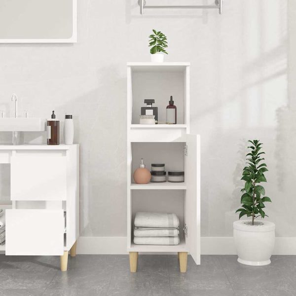 Vidaxl Bathroom Cabinet White 30X30x100 Cm Engineered Wood Bathroom Cabinets