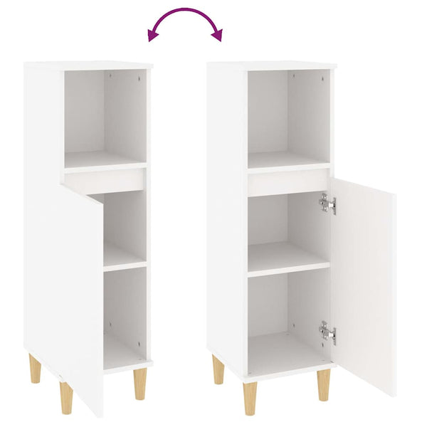 Vidaxl Bathroom Cabinet White 30X30x100 Cm Engineered Wood Bathroom Cabinets