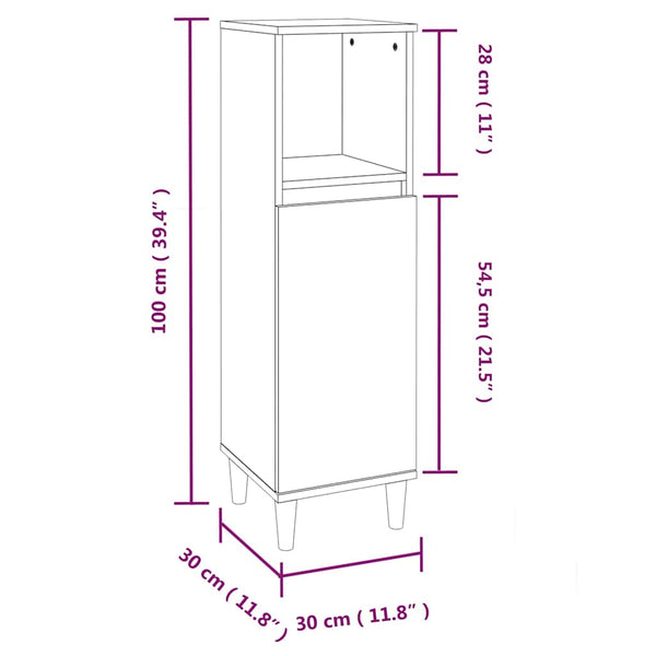 Vidaxl Bathroom Cabinet White 30X30x100 Cm Engineered Wood Bathroom Cabinets