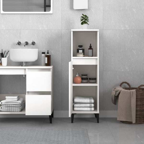 Bathroom Cabinet White 30X30x100 Cm Engineered Wood Bathroom Cabinets