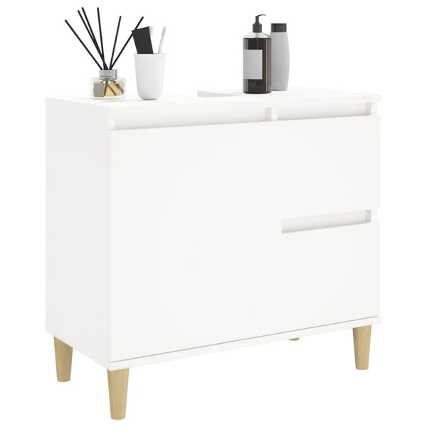 Bathroom Cabinet White 65X33x60 Cm Engineered Wood Bathroom Cabinets