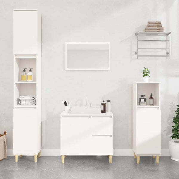 Bathroom Cabinet White 65X33x60 Cm Engineered Wood Bathroom Cabinets