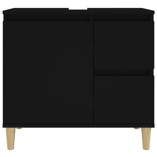 Bathroom Cabinet Black 65X33x60 Cm Engineered Wood Bathroom Cabinets