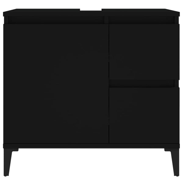Bathroom Cabinet Black 65X33x60 Cm Engineered Wood Bathroom Cabinets