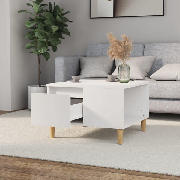 Coffee Table White 55X55x36.5 Cm Engineered Wood Coffee Tables