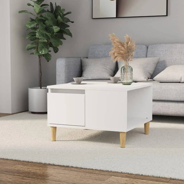 Coffee Table White 55X55x36.5 Cm Engineered Wood Coffee Tables