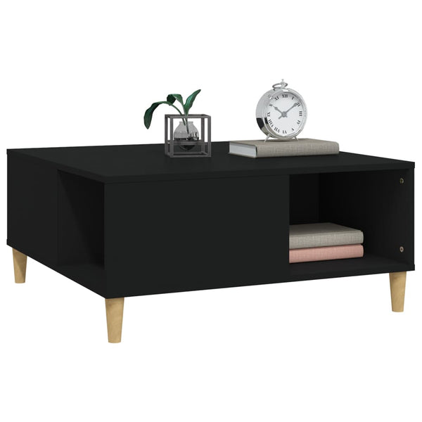 Coffee Table Black 80X80x36.5 Cm Engineered Wood Coffee Tables