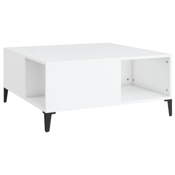 Coffee Table White 80X80x36.5 Cm Engineered Wood Coffee Tables
