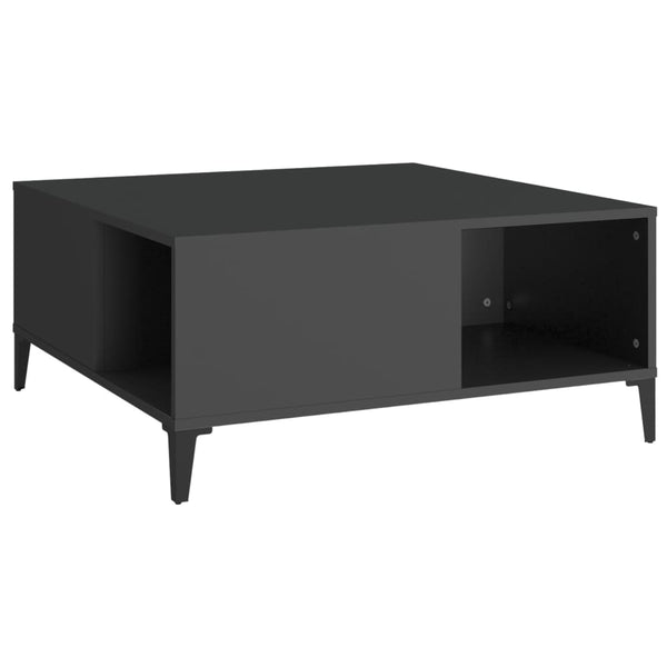 Coffee Table Black 80X80x36.5 Cm Engineered Wood Coffee Tables