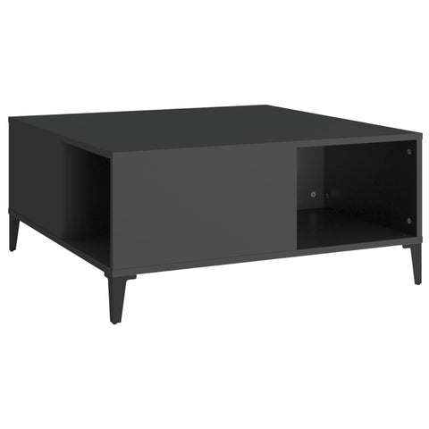Coffee Table Black 80X80x36.5 Cm Engineered Wood Coffee Tables