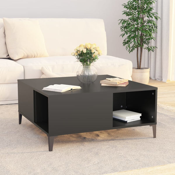 Coffee Table Black 80X80x36.5 Cm Engineered Wood Coffee Tables