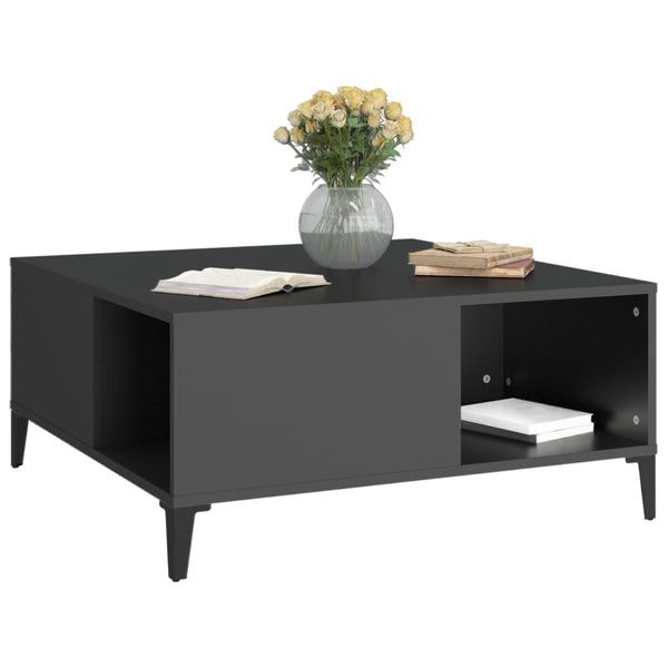 Coffee Table Black 80X80x36.5 Cm Engineered Wood Coffee Tables