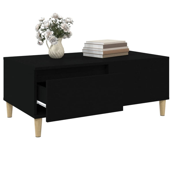 Coffee Table Black 90X50x36.5 Cm Engineered Wood Coffee Tables