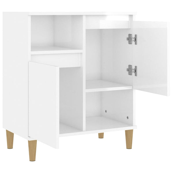 Sideboard High Gloss White 60X35x70 Cm Engineered Wood Sideboards & Buffets