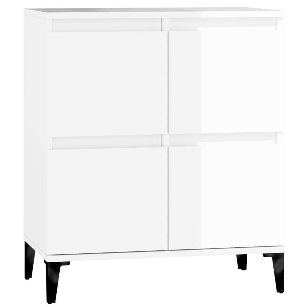 Sideboard High Gloss White 60X35x70 Cm Engineered Wood Sideboards & Buffets