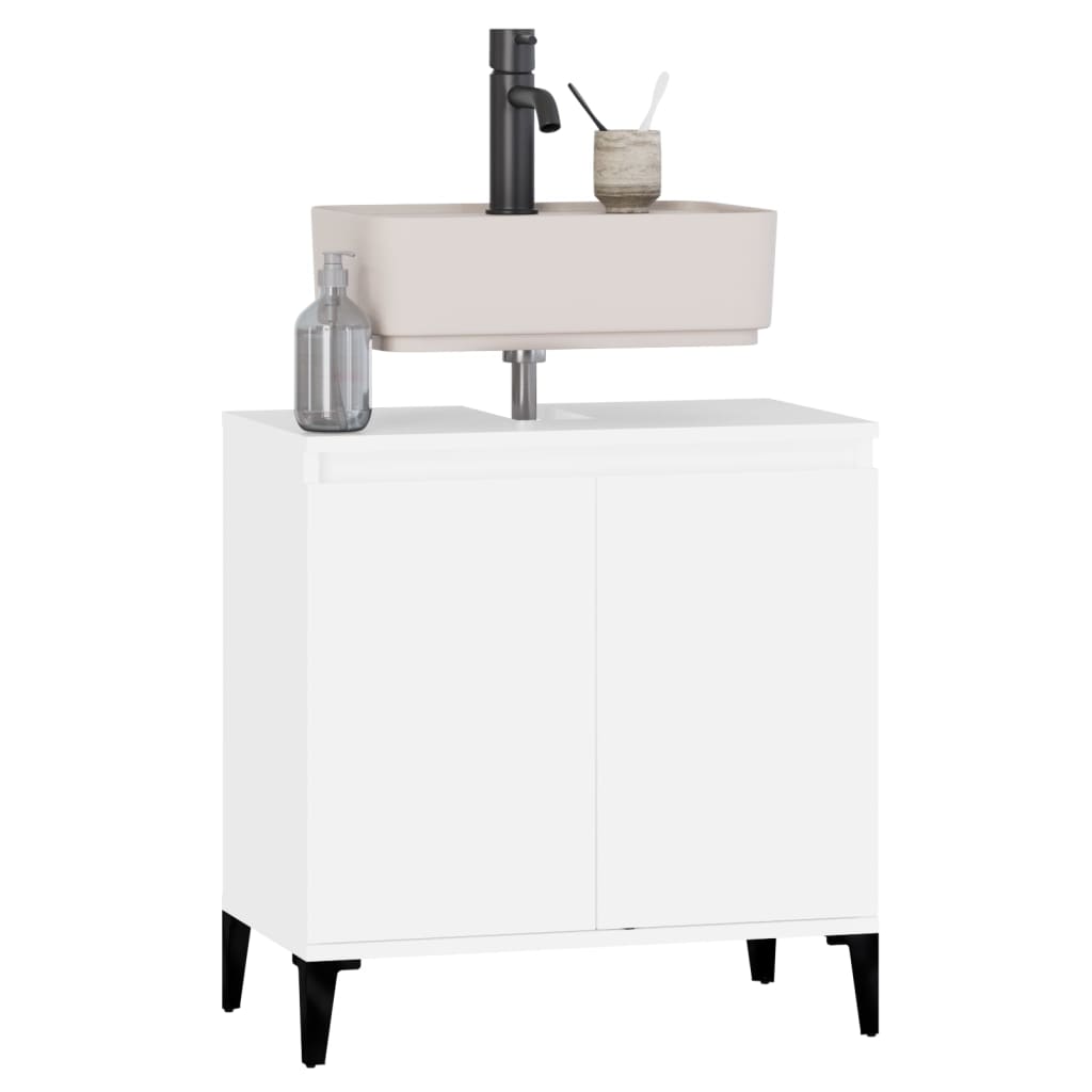 Sink Cabinet White 58X33x60 Cm Engineered Wood Bathroom Cabinets