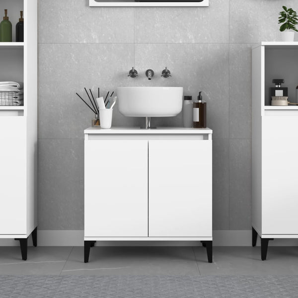 Sink Cabinet White 58X33x60 Cm Engineered Wood Bathroom Cabinets