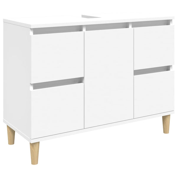 Sink Cabinet White 80X33x60 Cm Engineered Wood Bathroom Cabinets