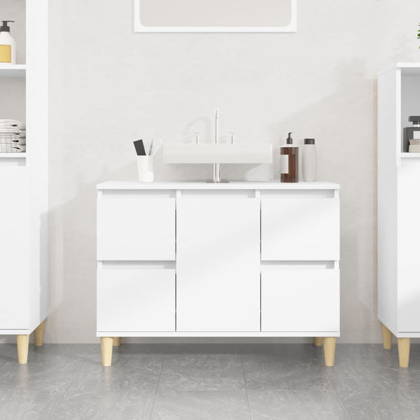 Sink Cabinet White 80X33x60 Cm Engineered Wood Bathroom Cabinets