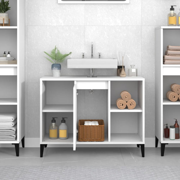 Sink Cabinet White 80X33x60 Cm Engineered Wood Bathroom Cabinets