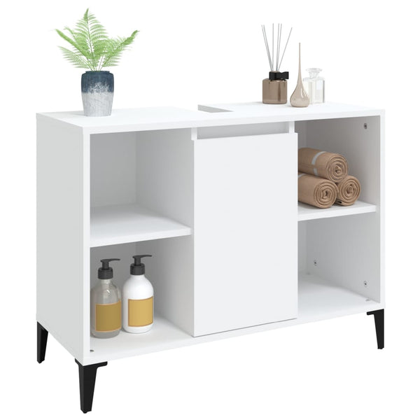 Sink Cabinet White 80X33x60 Cm Engineered Wood Bathroom Cabinets