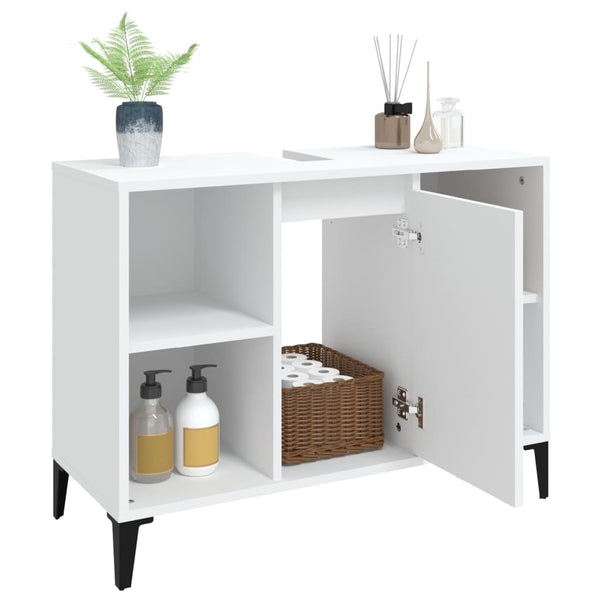 Sink Cabinet White 80X33x60 Cm Engineered Wood Bathroom Cabinets