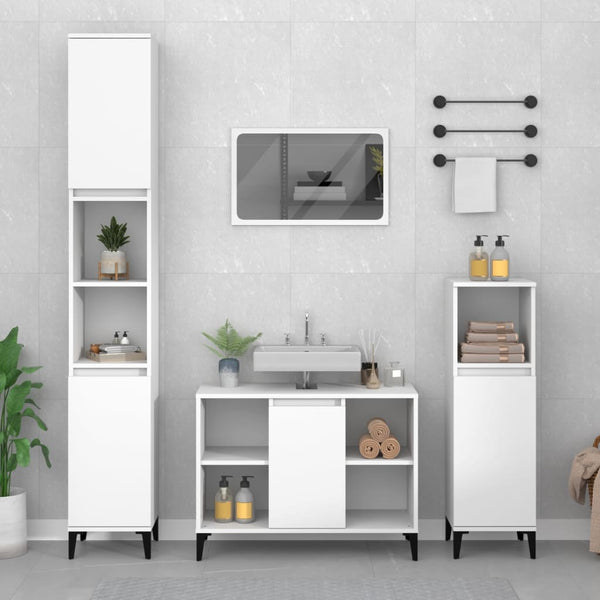 Sink Cabinet White 80X33x60 Cm Engineered Wood Bathroom Cabinets